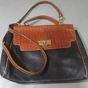 Black & brown leather AMC convertible bag A0020B